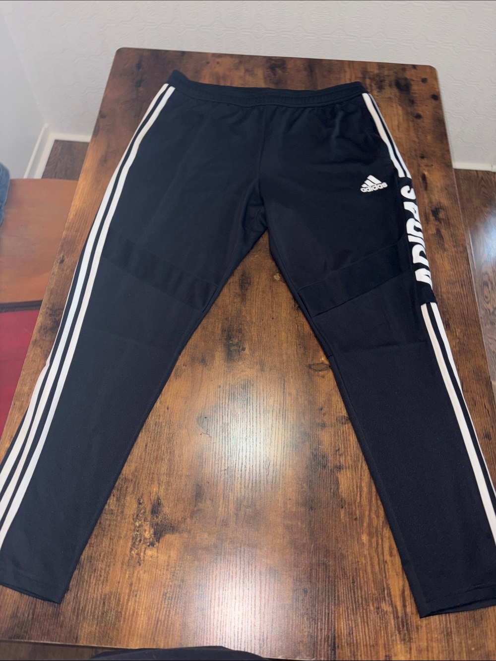adidas Black Joggers with White Side Stripes